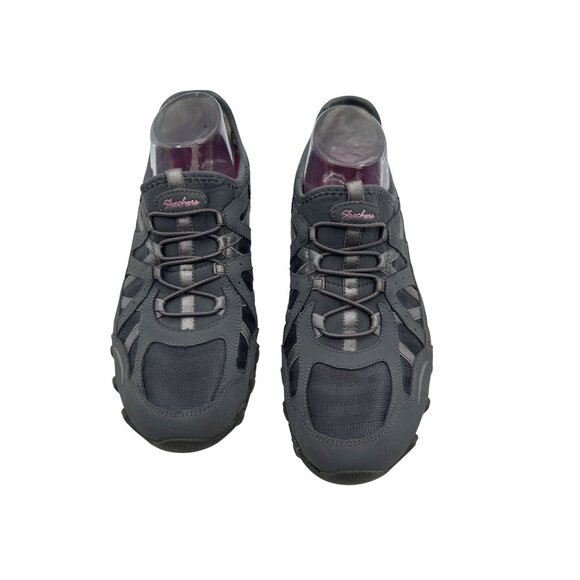 Skechers s Size 10 Gray Athletic Sneakers Mesh Synthetic Slip-On Accents - Picture 3 of 9